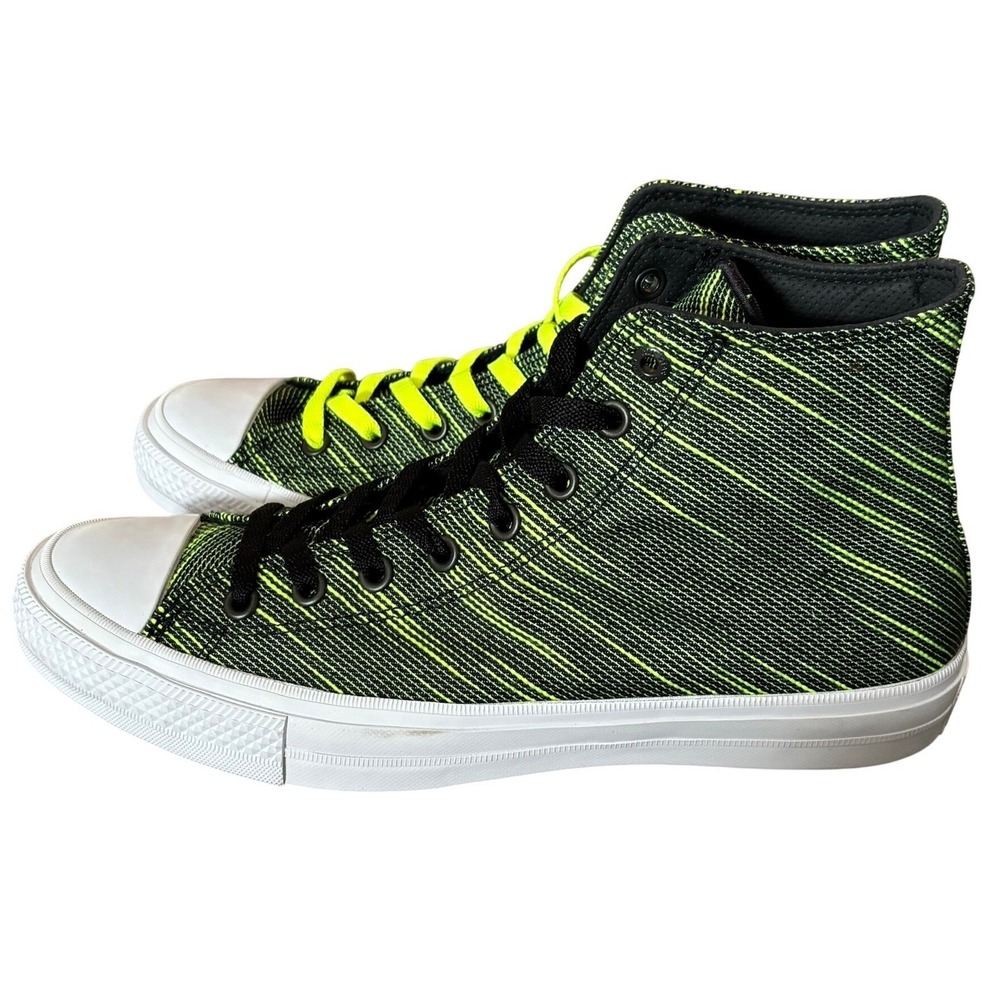 Converse Chuck Taylor II Black‎ Volt High Top Sneakers Sz 10